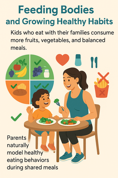 feeding bodies with food and growing healthy bodies