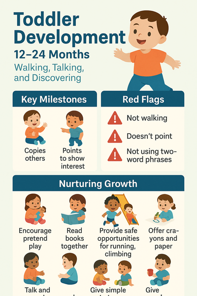 infographic showing The Toddler Years: Exploration and Growing Independence (1-3 Years)