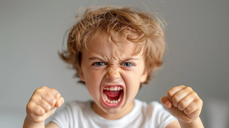 toddler showing anger